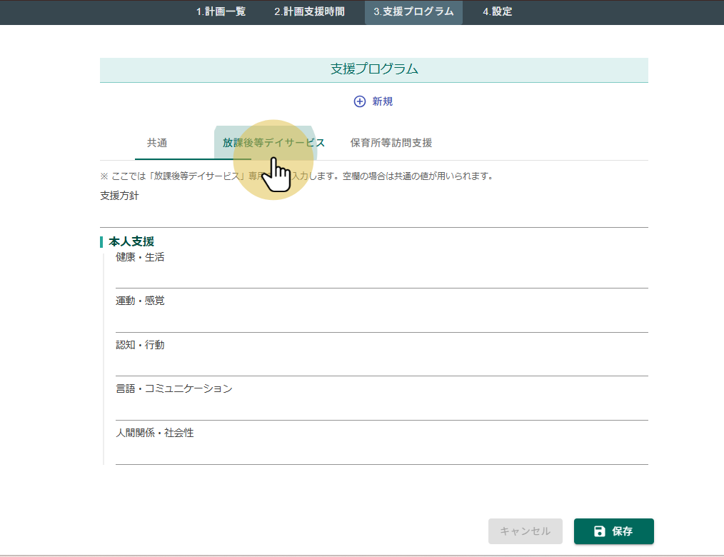個別支援計画：支援プログラム 3